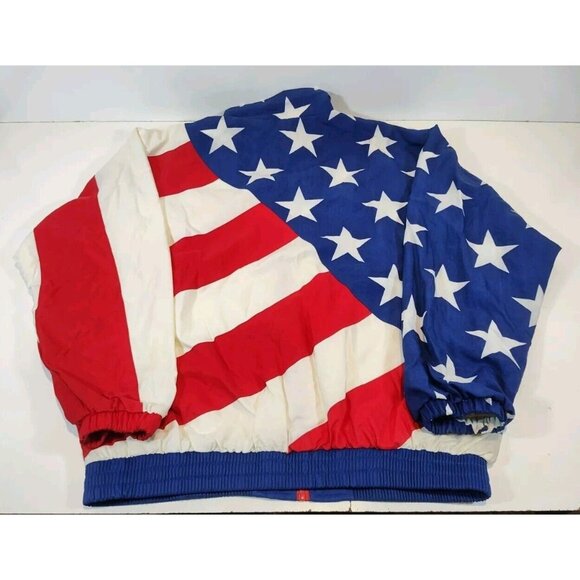 Starter USA Olympic Team Jacket Full Zip Nylon Windbreaker Men's L Vntg 90's HTF - Picture 2 of 8